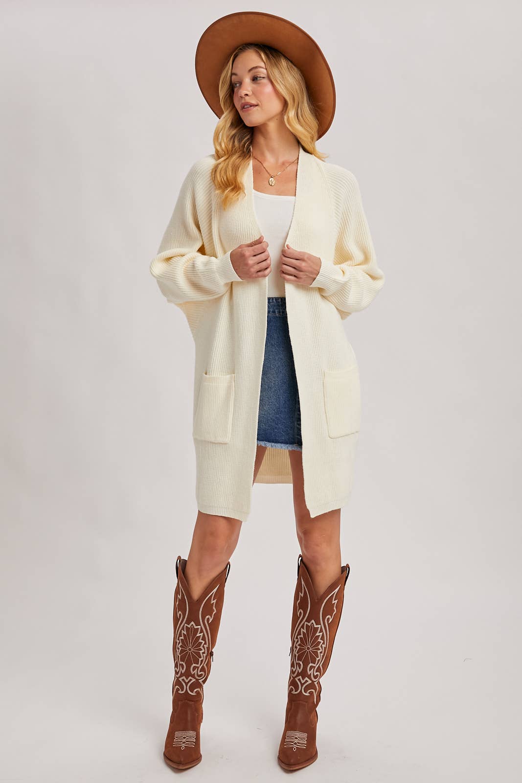 Bluivy - Wholesale Cardigan - Women's - OPEN FRONT BATWING SLEEVE CARDIGAN8