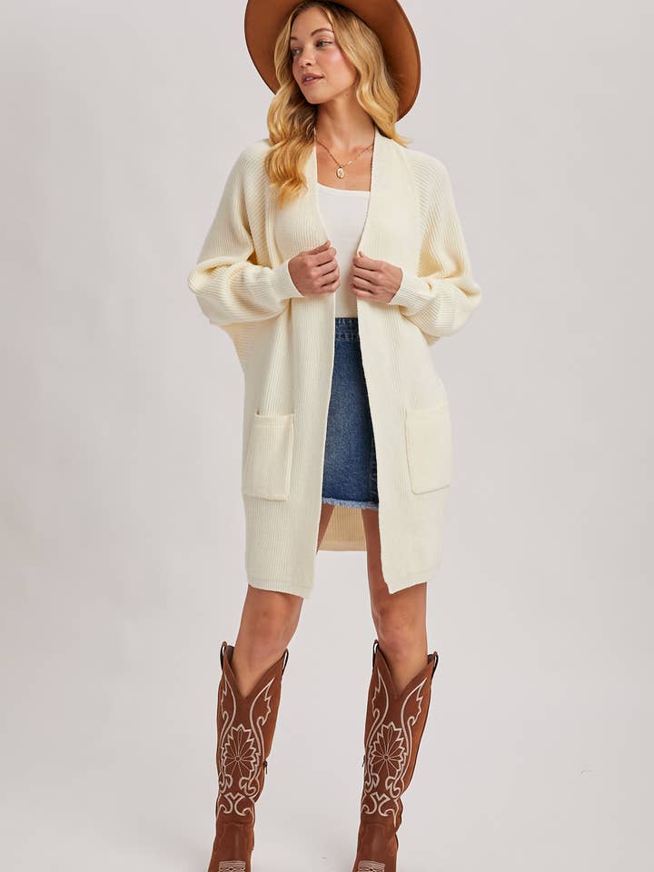 Bluivy - Wholesale Cardigan - Women's - OPEN FRONT BATWING SLEEVE CARDIGAN8