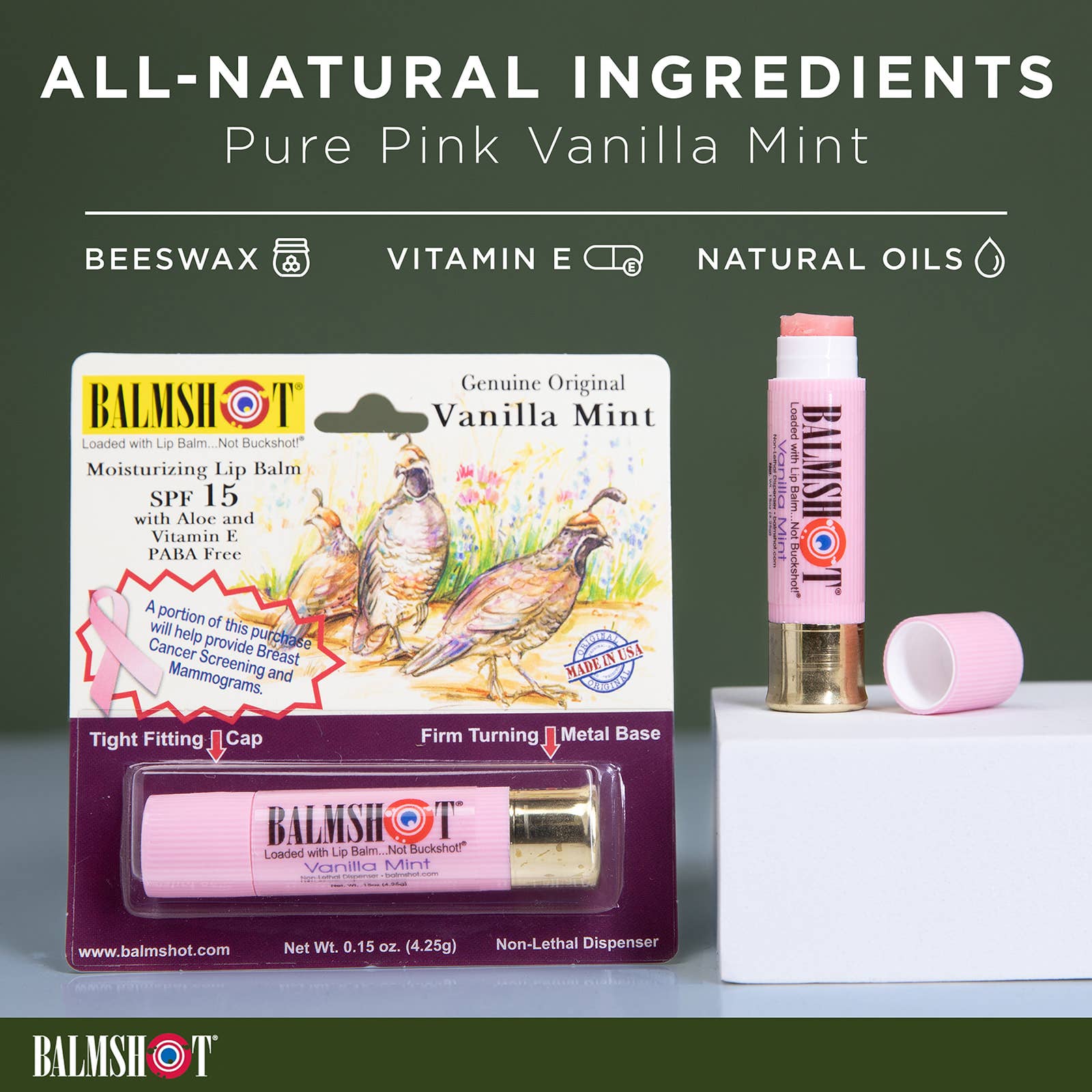 BALMSHOT Lip Balm - Wholesale Lip Balm - Pure Pink Vanilla Mint Lip Balm3