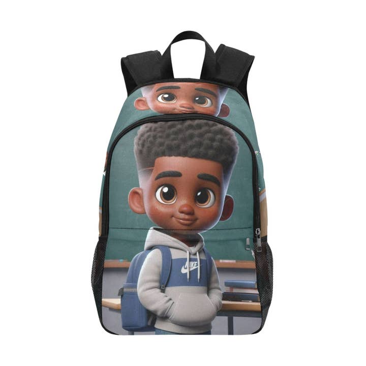 African American Boy Fabric Backpack with Side Mesh Pockets and other Purchase Wholesale fabric book panels. Free Returns & Net 60 Terms on Faire trending on Faire.