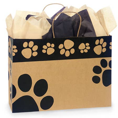 Nashville Wraps - Wholesale Gift Bag - Paw Print Kraft Paper Gift Bags