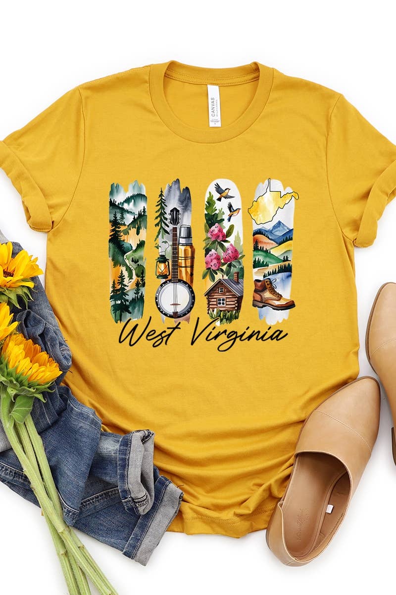 COLORBEAR - Wholesale T-Shirt (Graphic) - Women's - West Virginia State Brushstroke Graphic Tee11