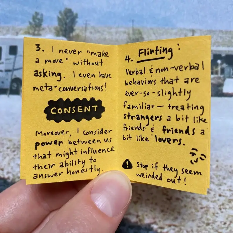 Pleasure Pie - Wholesale Romance Novel - Solicitation Skill Set: A Guide to Respectfully Hitting on People | Feminist sex education tiny zine2