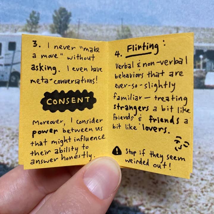 Pleasure Pie - Wholesale Romance Novel - Solicitation Skill Set: A Guide to Respectfully Hitting on People | Feminist sex education tiny zine2