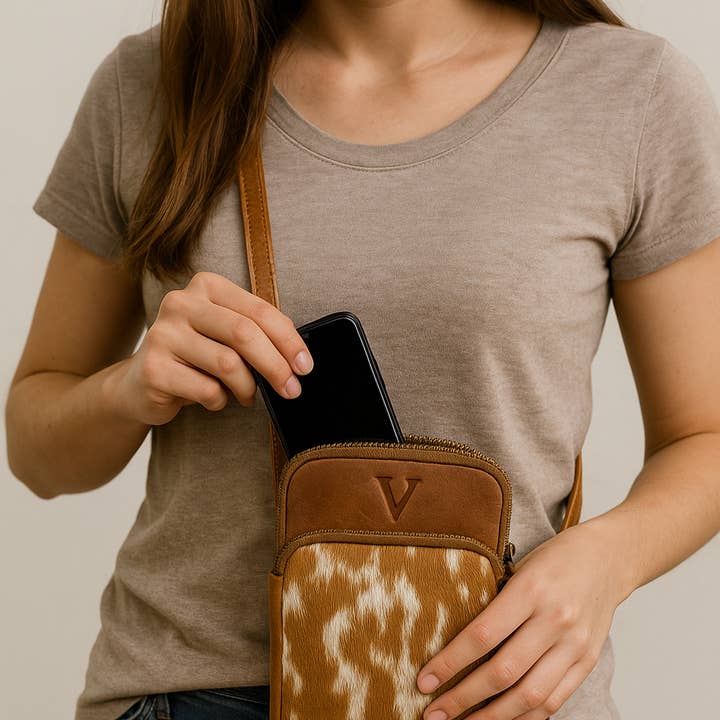 Hexle Casko Mobiele Koeienhuid Schoudertassen voor wholesale door ventinots