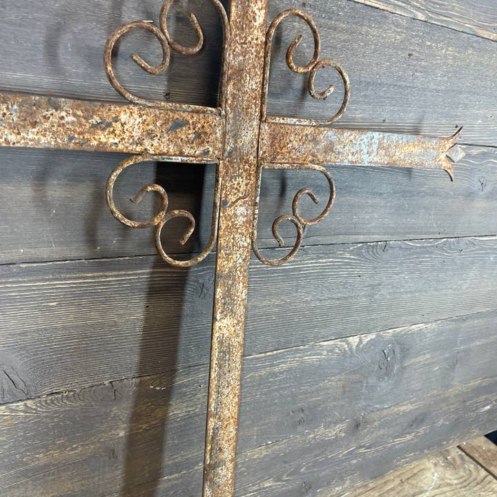 My Amigos Imports - Wholesale Wall Cross - Solera Iron Wall Cross-WH-Distressed Metal-26x34-Solera-$24