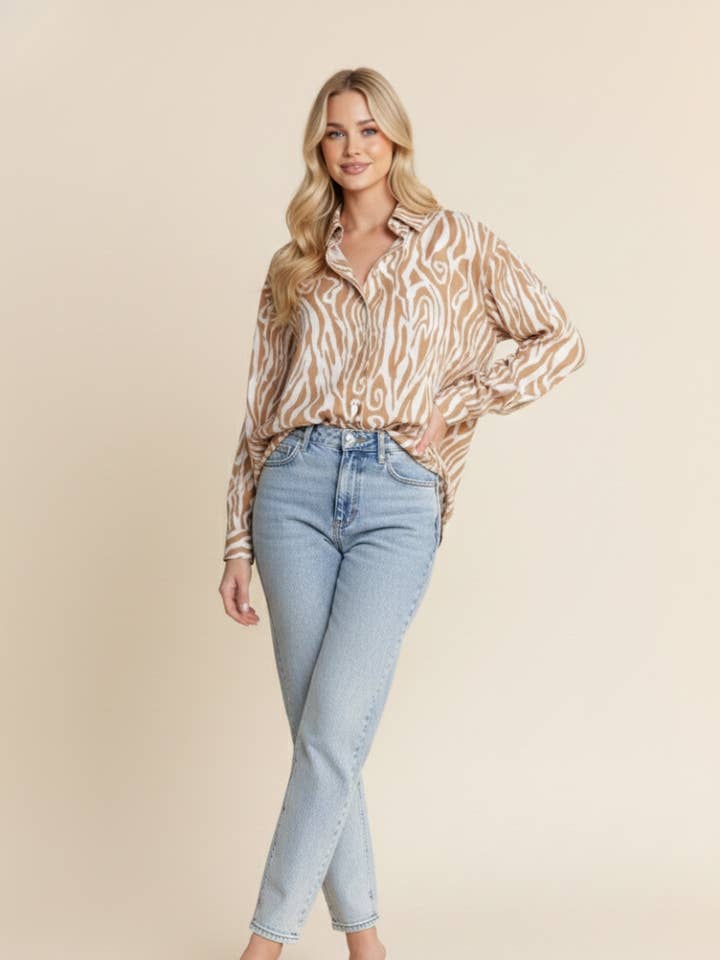 ANIMAL PRINT BLOUSE for wholesale by J.NNA