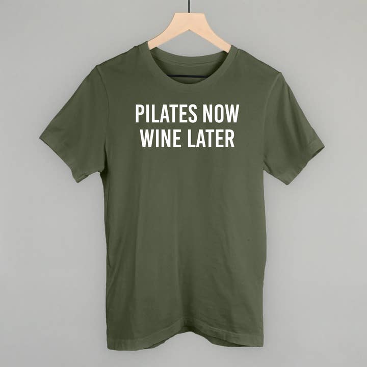 Ivy + Cloth - Wholesale Screen Printed T-Shirt - Women's - Pilates Now Wine Later9