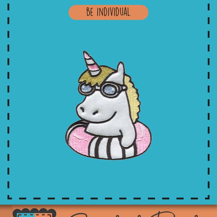 bianco Patch/asse da stiro - unicorno con occhialini da nuoto in vendita all'ingrosso su Faire1