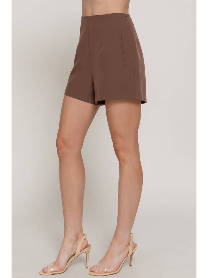 Active Basic | Active USA - Wholesale Shorts - Women's - Highwaist Pinktuck Detail Shorts36