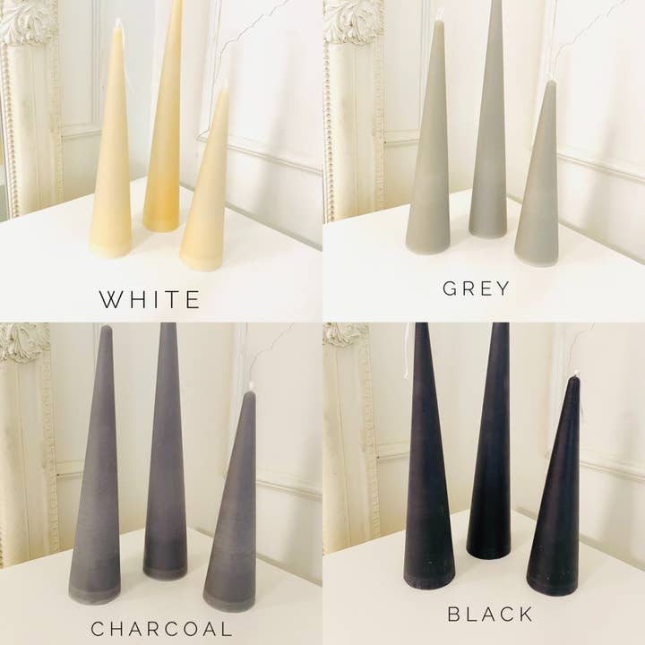 Maple + Love - Wholesale Tapered Candle/Candlestick - Neutrals Slim Cone Taper Beeswax Candle