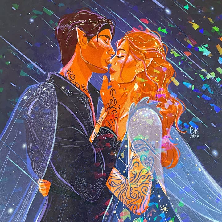 Brittany Keller Art – Impressão artística por atacado – Impressão holográfica de Feyre & Rhysand4