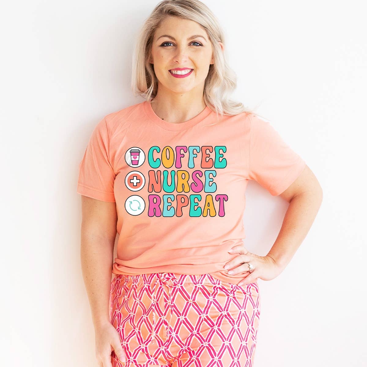 Viv&Lou - Wholesale Screen Printed T-Shirt - Women's - Coffee, Nurse, Repeat T-Shirt4