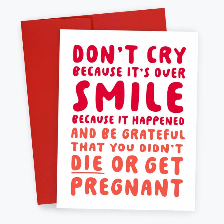 Tarjeta de ruptura, divorcio, tarjeta de pésame divertida para venta al por mayor de Kreate Paper Co.