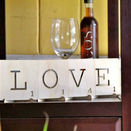 Large Scrabble Letter coaster tiles. Spell out your Initials, Words or Phrases. Highest score wins! for wholesale by One Man One Garage