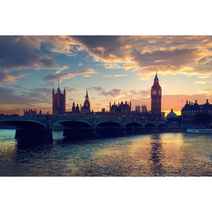 London Skyline with Big Ben Westminster Bridge Photo Photograph Wall Art for wholesale by Gotham Gifts