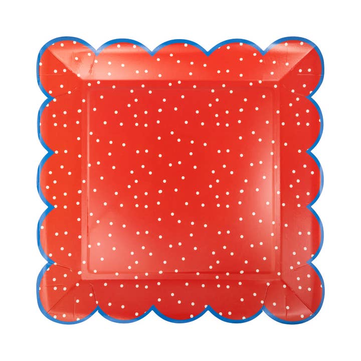 My Mind’s Eye - Vendita all'ingrosso Piatti monouso - FLA1141 - Piatto di Carta Rosso a Pois 10"