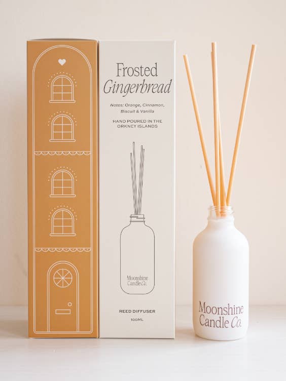 Frosted Gingerbread Hand poured Winter Christmas Diffuser for wholesale by Moonshine Candle Co.
