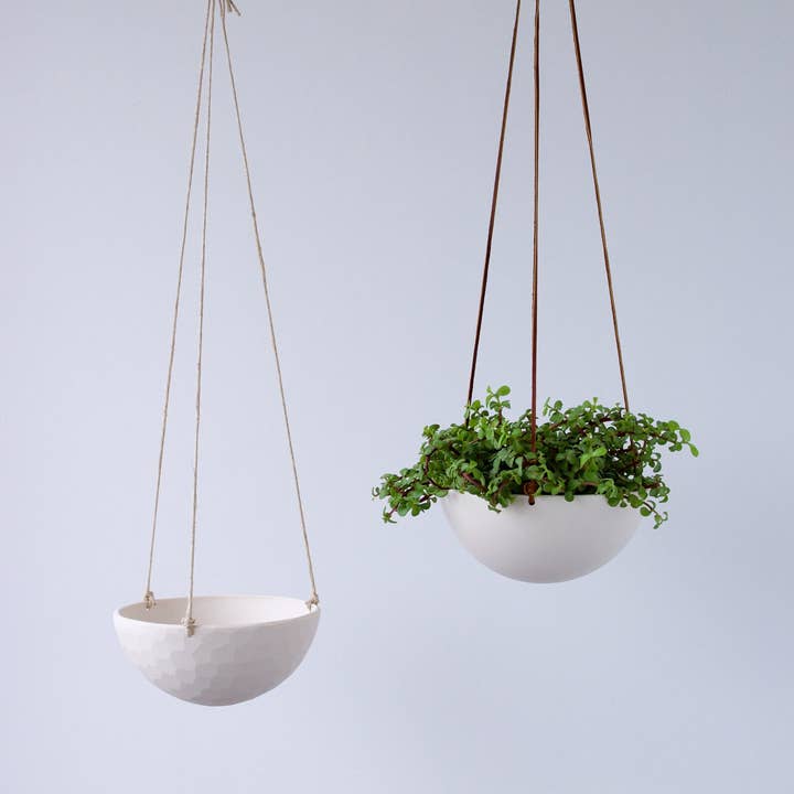 Niik Creative Co. - Wholesale Hanging Planter - Hanging Planter - Medium Handmade Porcelain Plant Hanger1