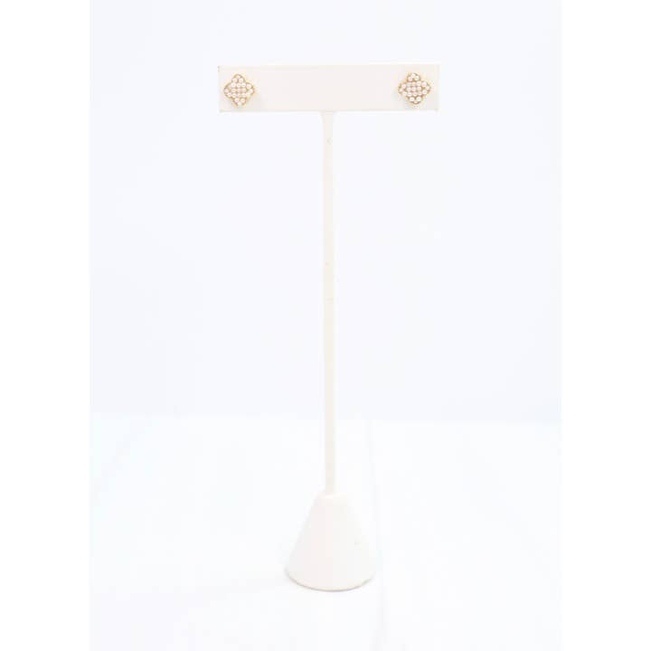 Caroline Hill - Wholesale Stud/Post Earrings - Jackee Pearl Clover Earring IVORY1