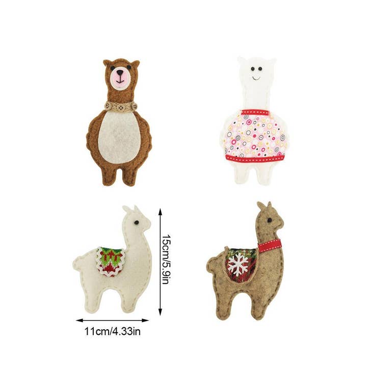 Choice Alpaca Products - Wholesale Ornament Set - Classic Handmade Felt Alpaca Tree Hanging Ornament Set5