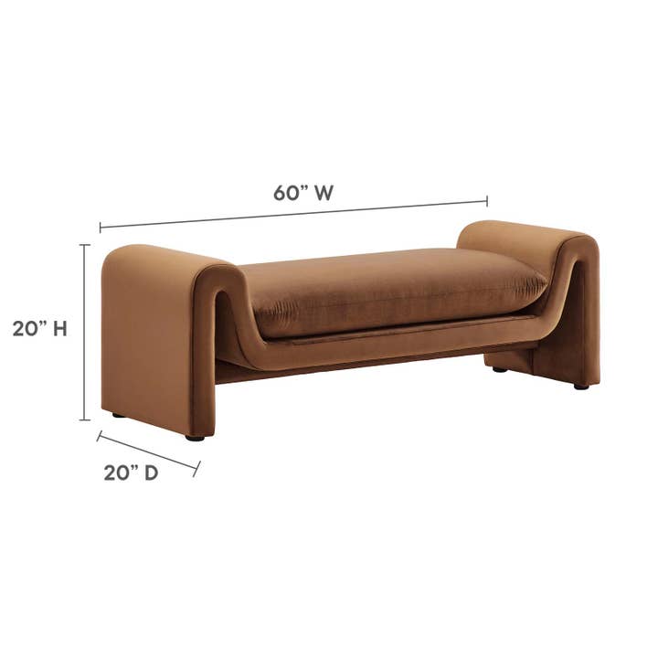 Modway - Wholesale Bench - Waverly Performance Velvet Bench10