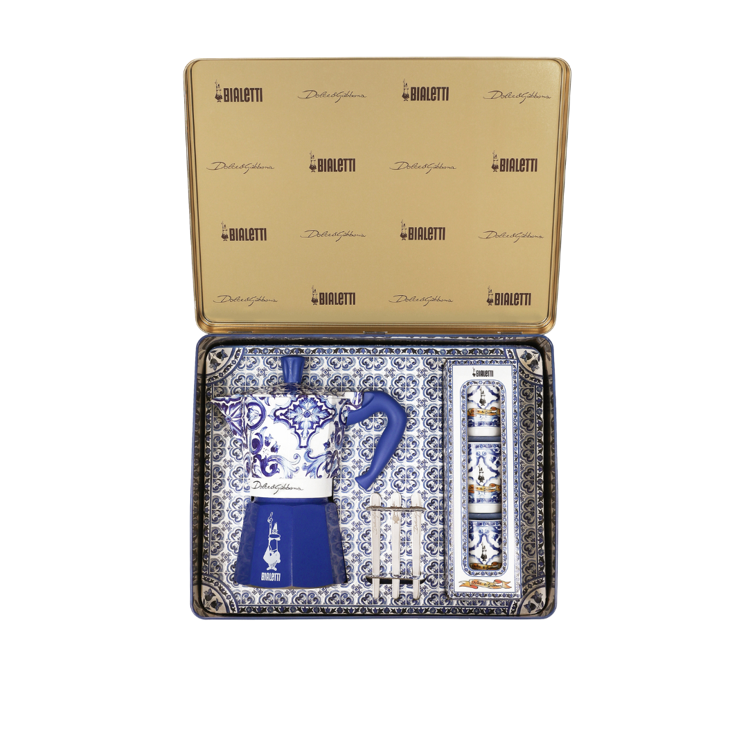 And Co. Brands - Wholesale Espresso Maker - Bialetti X Dolce&Gabbana Blue Mediterranean Gift Set (6 Cup)2