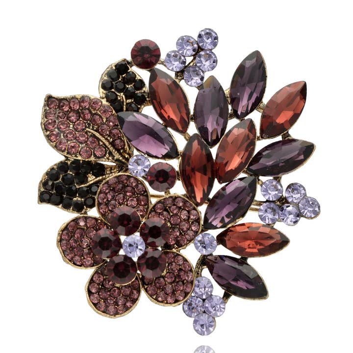 Spilla Bigiotteria Artistica Bouquet Floreale Rosa per la vendita all'ingrosso da parte di IngrossoFashion by INCI SRL