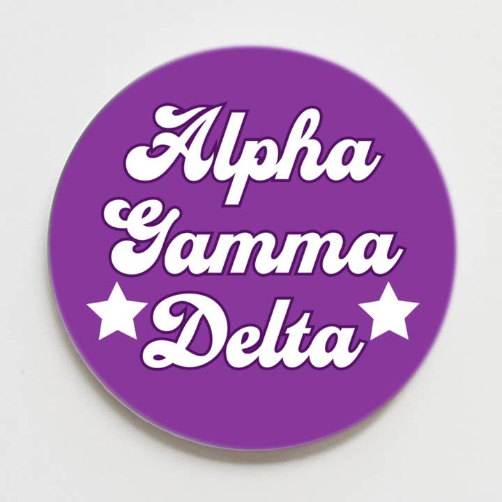 Alpha Gamma Delta Greek Game Day Stars Button for wholesale by Good Vibez Collegiate