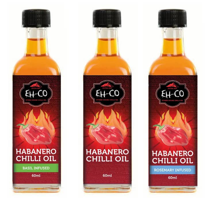 3-pak 60ML Habanero Chiliolie for engroshandel hos Etinde House Company