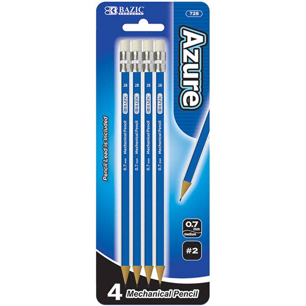 Azure 0.7 mm Mechanical Pencil - Pack of 4 for wholesale by Luna Office Supply - Everyday Essential