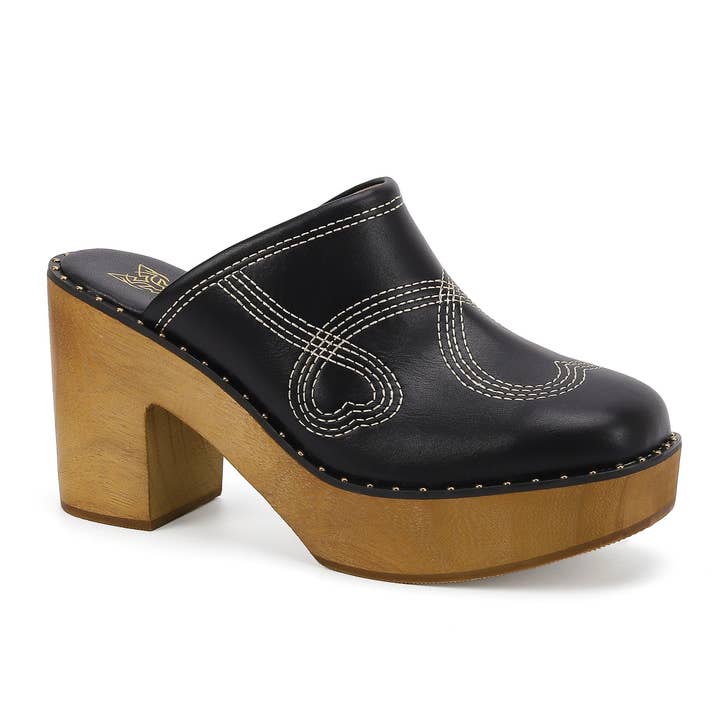 Beast Fashion PRESLEY-28 Women Retro Wooden Platform Clogs-12 Pairs Pack-46.35/Pair for wholesale by Mars Sky Shoes Wholesale