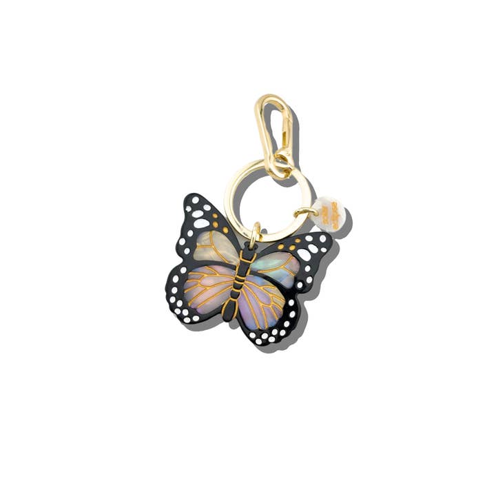 Solar Eclipse - Wholesale Keychain - Women's - Hand-painted Monarch Butterfly Bag Charm + Keychain