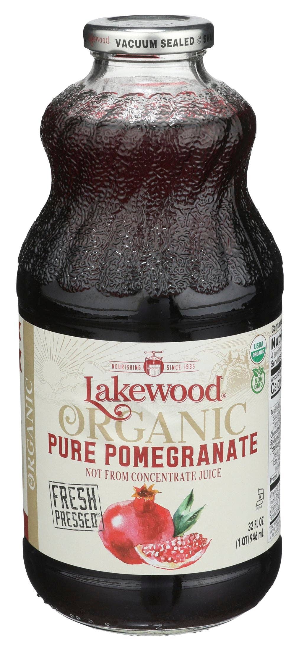 Everyday Supply Co - Wholesale Fruit Juice - LAKEWOOD JUICE POMEGRANATE PURE ORG - Case of 60