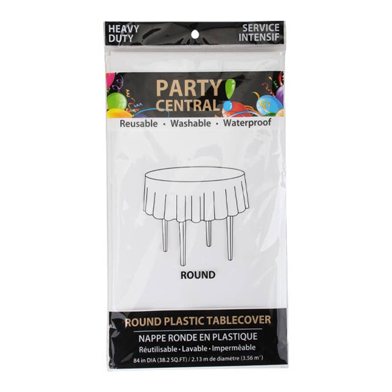 Deluxe Import Trading - Vendita all'ingrosso Tovaglie - Tovaglia Rotonda Bianca 84 Pollici0