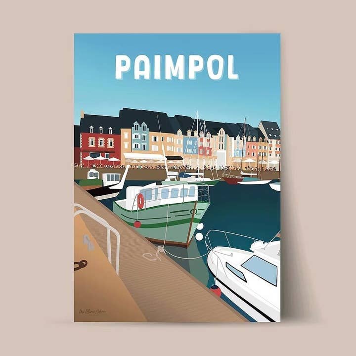 Affiche Le Port de Paimpol (Bretagne) pour la vente par Ma Plume Colorée