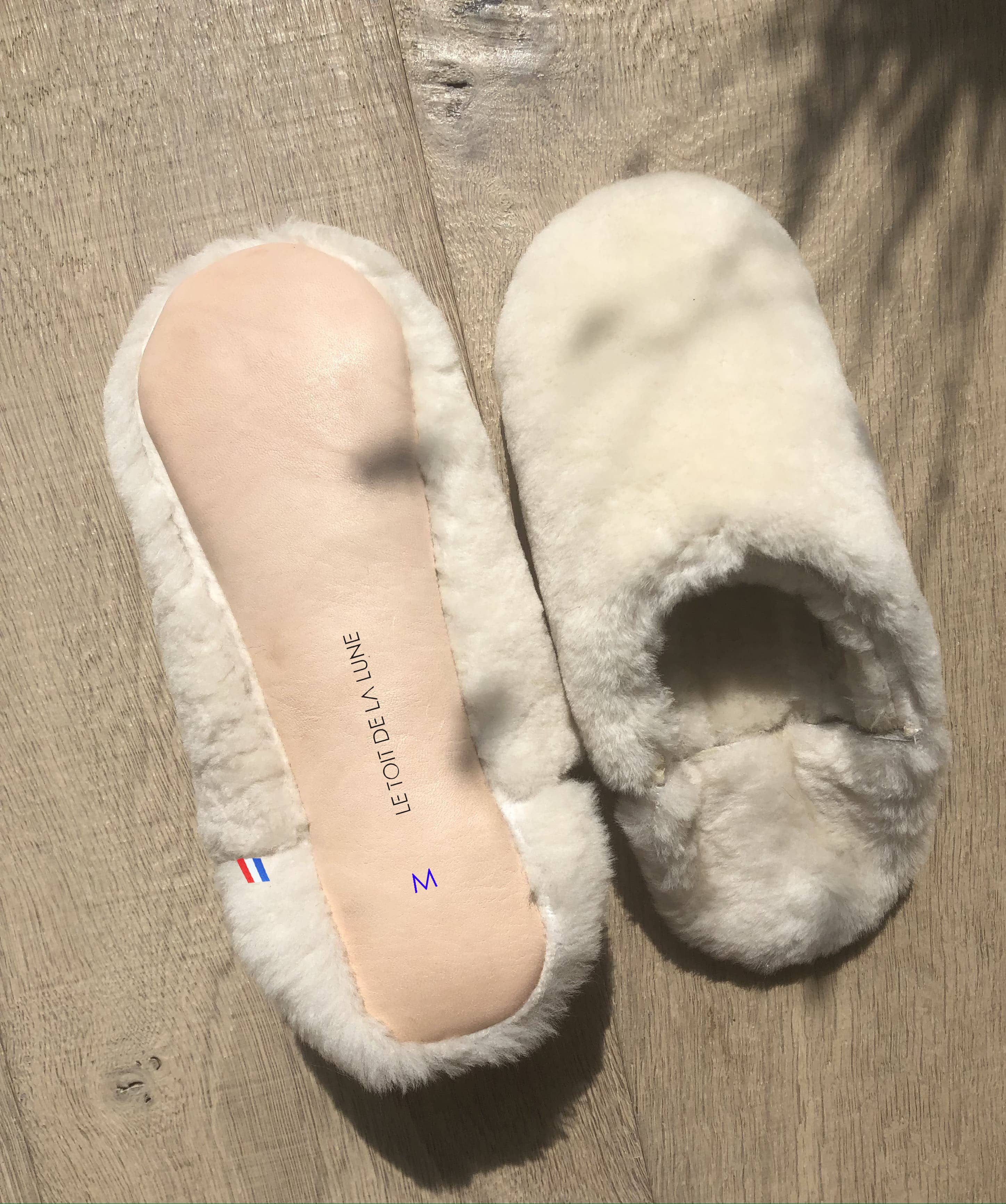 cru Pantufa zoé de couro ecru para venda a revendedores na Faire6