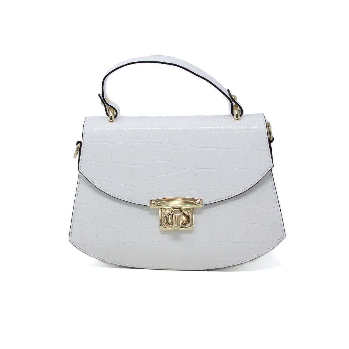 German Fuentes Handbags - Wholesale Top Handle Bag - Women's - GF1923 GENUINE ITALIAN LEATHER CROC EMBOSSED BAG6