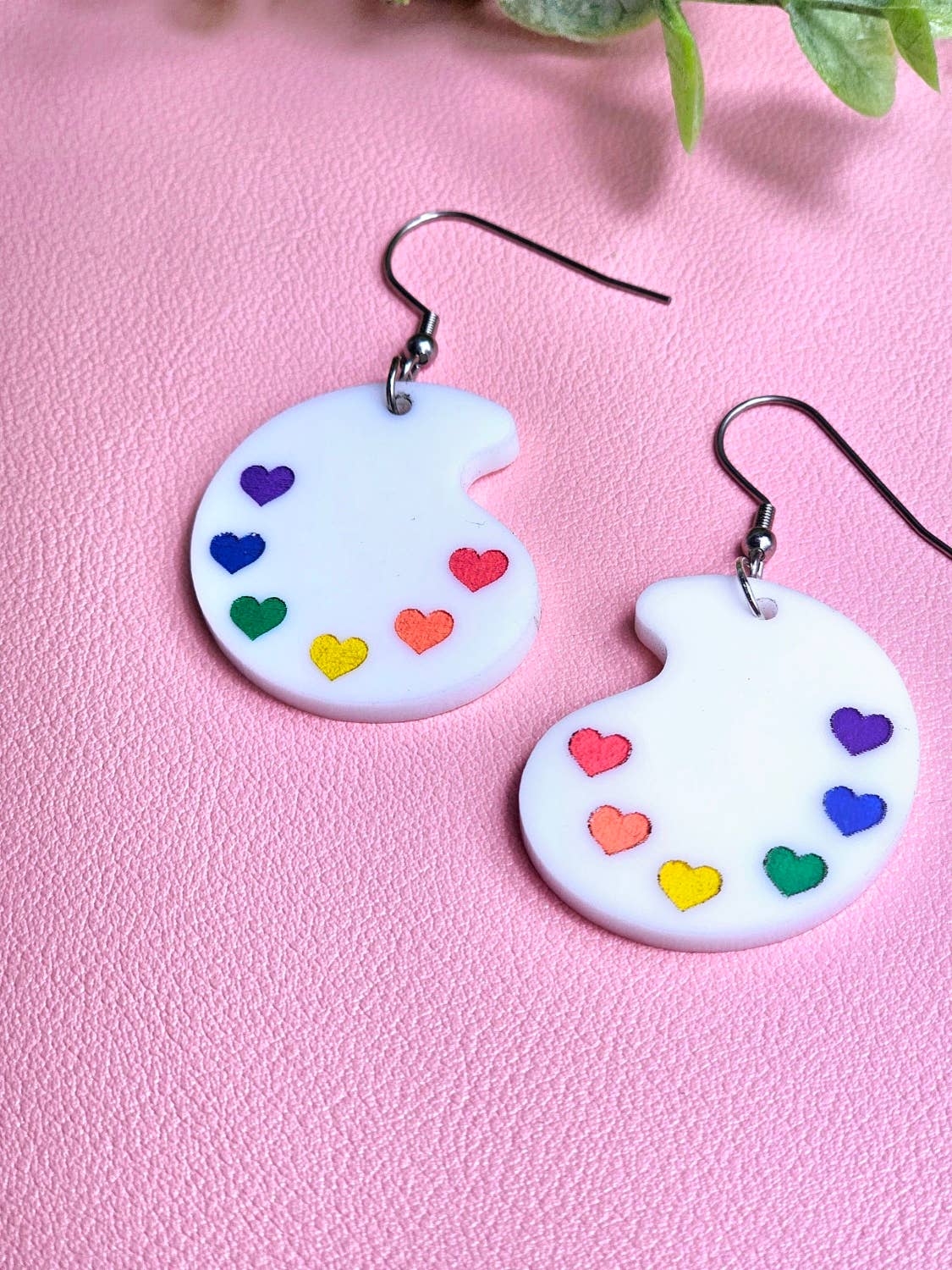 Jedi Woods LLC - Vendita all'ingrosso Orecchini pendenti - Orecchini Rainbow Paint Pallet, orecchini Subtle Pride, Queer9