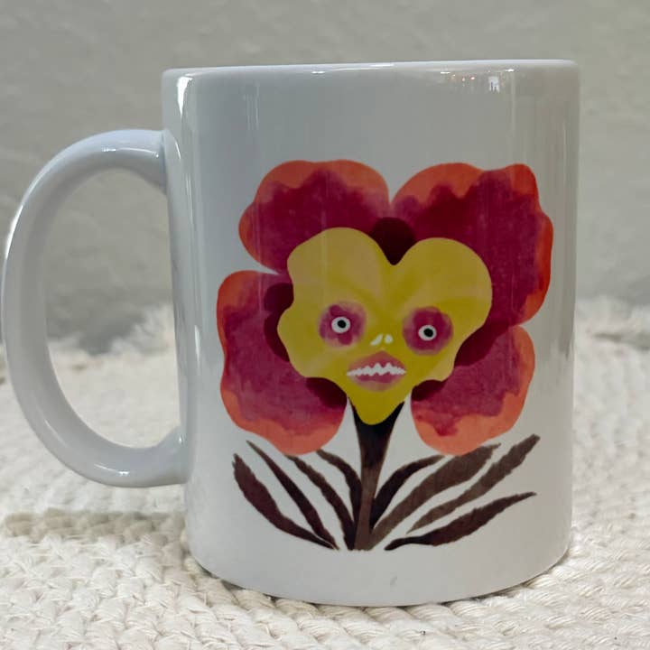Fantasy Forest Creepy Flower 110z Ceramic Mug for wholesale by Cryptic Paper Co.