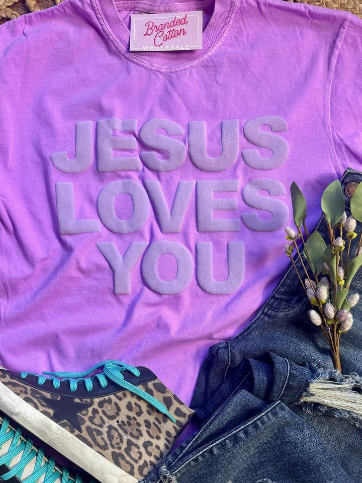 Jesus Loves You Puff for wholesale by Branded Cotton