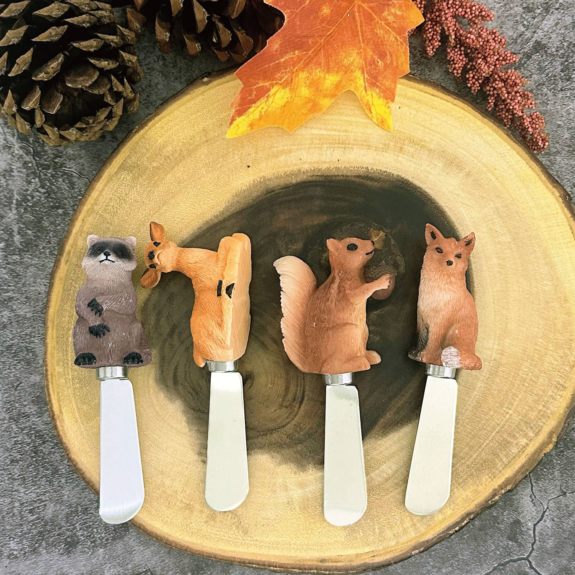 Supreme Housewares - Wholesale Cheese Spreader - Woodland Animals Polyresin Cheese Spreader1