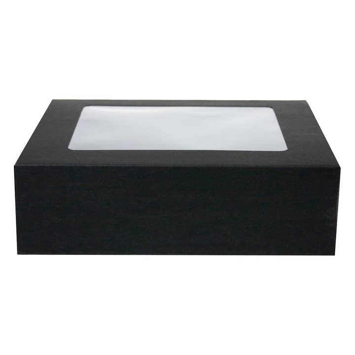 Emartbuy - Wholesale Gift box - 17x13x5 cm Slide-In Kraft Boxes w/ Clear Window Pack of 121