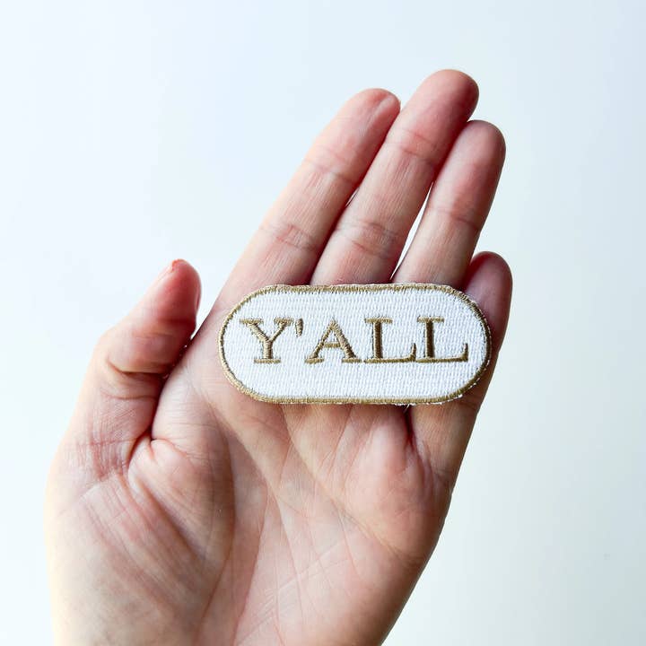 Field Trip Threads - Wholesale Patch - Y'all Embroidered Iron-on Patch Tan Brown3