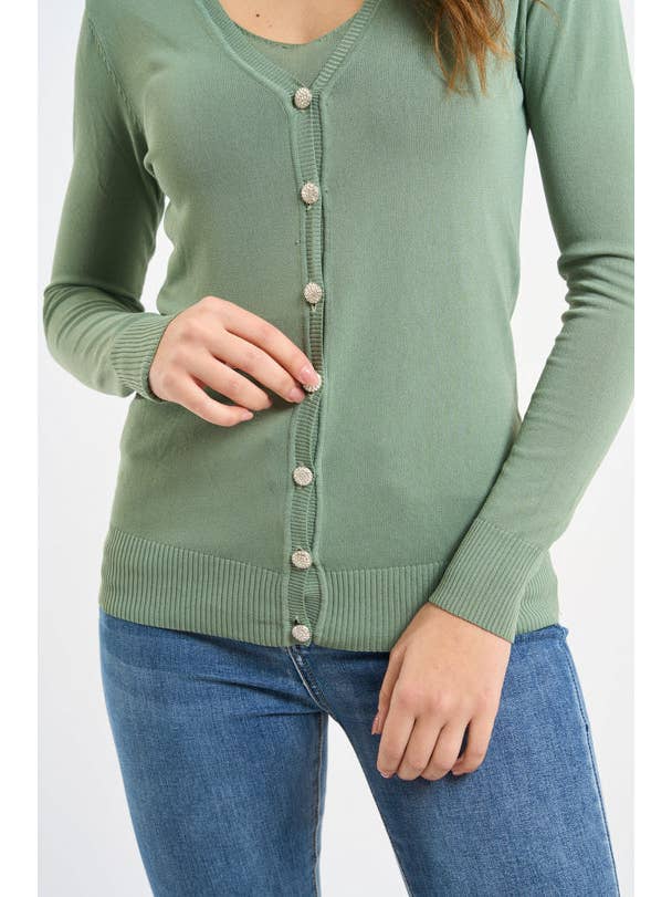 Indomina Italy - Wholesale Cardigan - Women's - Cardigan with Jewel Buttons6