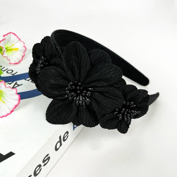 TheDivaSoap - Wholesale Fashion Headband - Women's - Pearl Flower Headband, Elegant Floral Hair Accessory1