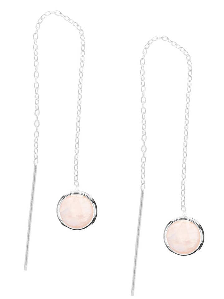 Rose Crystal Threader Earrings - SF for wholesale by Zoey Simmons