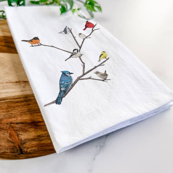Because Tees - Wholesale Tea Towel - Backyard Birds Gathering Tea Towel4