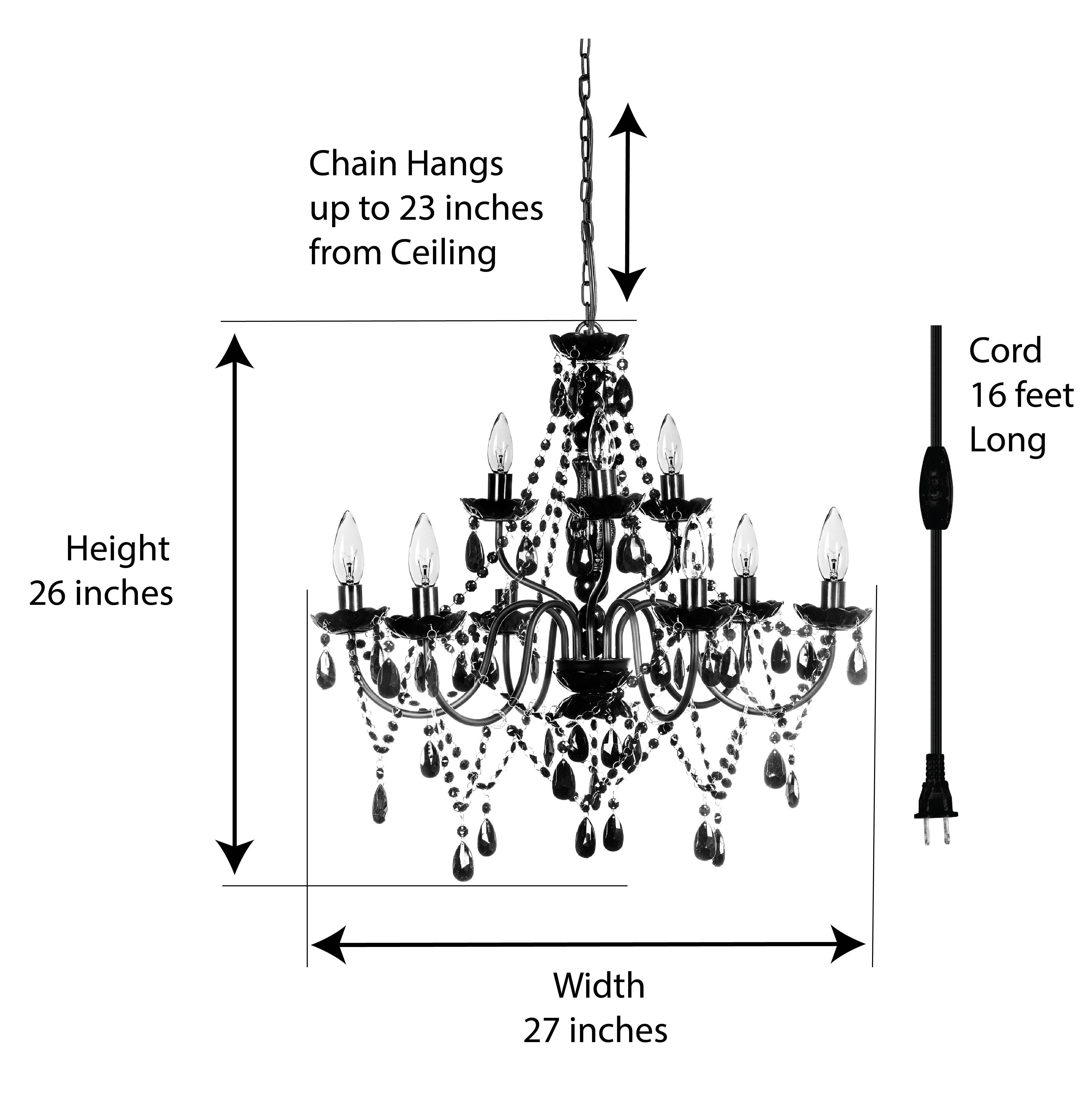 Think Brink - Wholesale Chandelier/Hanging Light - 9 Light Black Plug-in Chandelier1