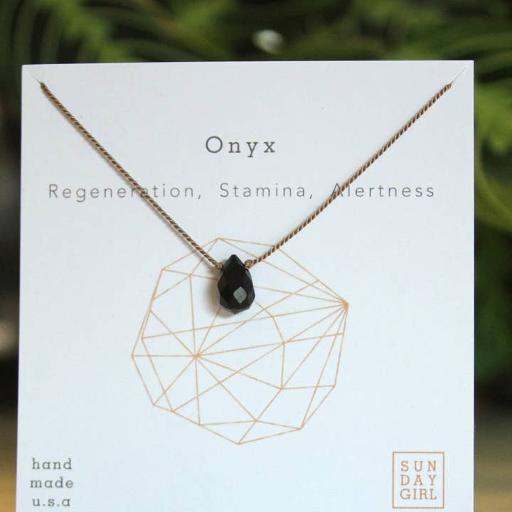 CGN-ONY | Healing Crystals and Stones Necklace in Onyx for wholesale by Sunday Girl by Amy DiLamarra